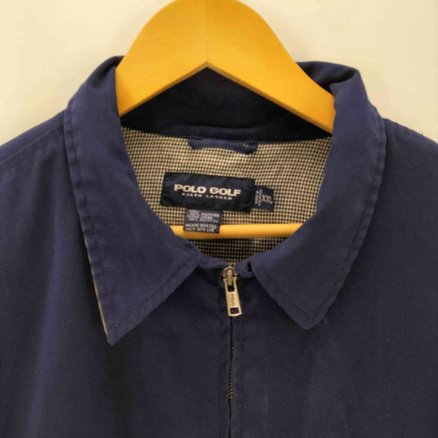 ポロゴルフラルフローレン POLO GOLF RALPH LAUREN 90S ポニー刺繍 裏地 千鳥格子 ハウンドトゥース スムース ハリントン ジャケット スウィングトップ ブルゾン メンズ XXL