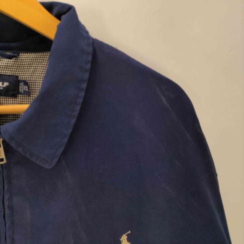 ポロゴルフラルフローレン POLO GOLF RALPH LAUREN 90S ポニー刺繍 裏地 千鳥格子 ハウンドトゥース スムース ハリントン ジャケット スウィングトップ ブルゾン メンズ XXL