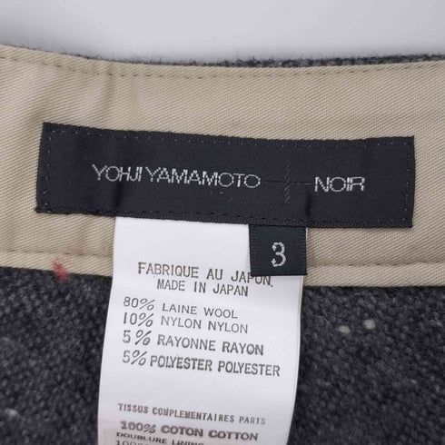 ヨウジヤマモトプリュスノアール YOHJI YAMAMOTO+NOIR ウール混 スラックス パンツ レディース JPN:3