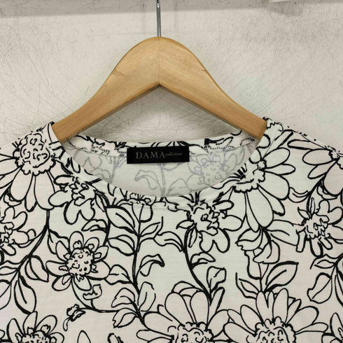 ダーマコレクション DAMA collection 花柄 フラワーデザイン リネン混 S/S Tシャツ レディース JPN:S