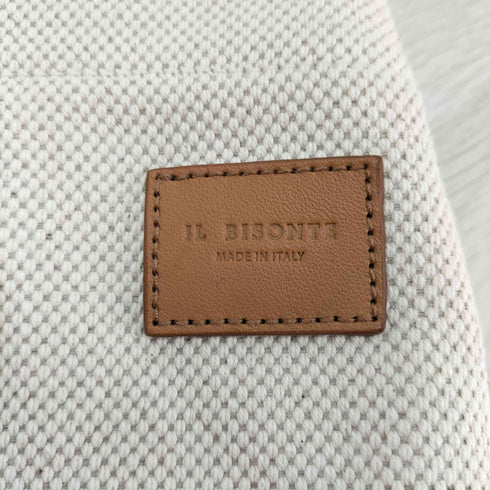 イルビゾンテ IL BISONTE ホワイトキャンバストートバッグ レディース