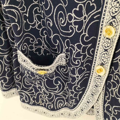 STIZZOLI イタリア製 総柄刺繍カーディガン elegance レディース