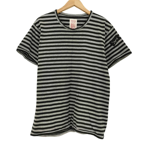 ヨウジヤマモト Yohji Yamamoto 24AW Gipsy コラボ ボーダー柄 ロゴワッペン S/S クルーネックTシャツ メンズ JPN:4