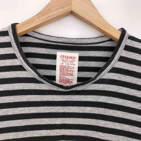 ヨウジヤマモト Yohji Yamamoto 24AW Gipsy コラボ ボーダー柄 ロゴワッペン S/S クルーネックTシャツ メンズ JPN:4
