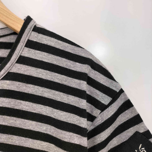 ヨウジヤマモト Yohji Yamamoto 24AW Gipsy コラボ ボーダー柄 ロゴワッペン S/S クルーネックTシャツ メンズ JPN:4