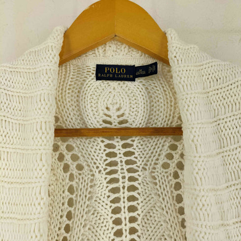 ポロラルフローレン POLO RALPH LAUREN ショールカラー 透かし編み ニットカーディガン レディース M