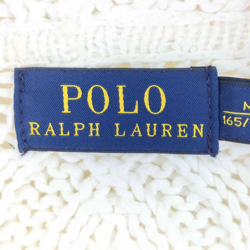 ポロラルフローレン POLO RALPH LAUREN ショールカラー 透かし編み ニットカーディガン レディース M