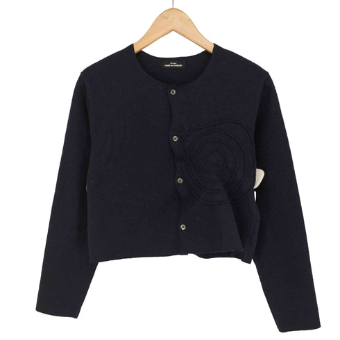 トリココムデギャルソン tricot COMME des GARCONS AD1991 メルトンノーカラーカーディガン レディース
