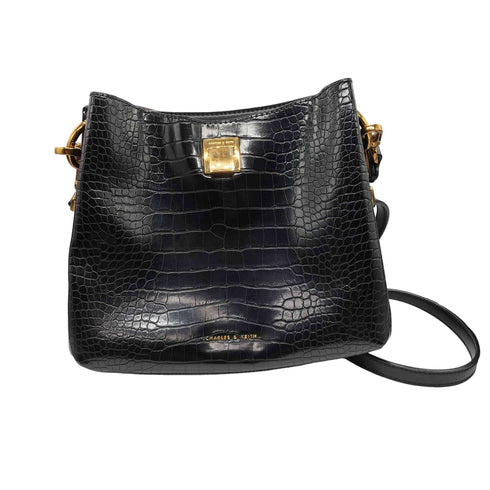 チャールズアンドキース CHARLES&KEITH クロックエフェクト バケツショルダーバッグ レディース