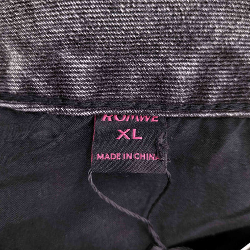 ROMWE ボンテージデザイン ダメージカーゴデニムパンツ メンズ JPN:XL
