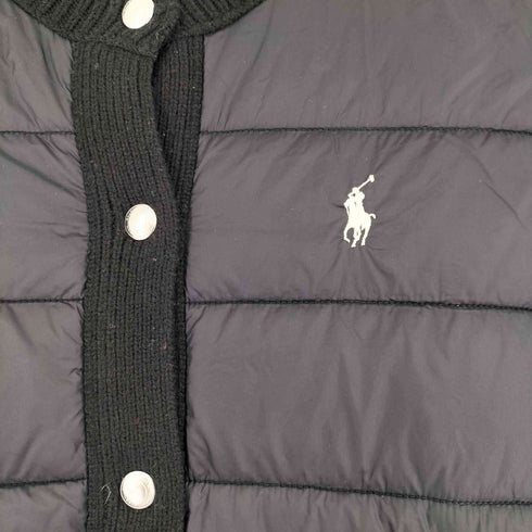 ポロラルフローレン POLO RALPH LAUREN キルティング 切替 ノーカラー ニットジャケット レディース JPN:S