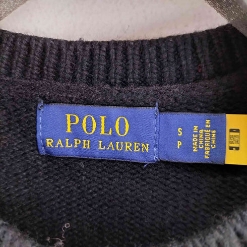 ポロラルフローレン POLO RALPH LAUREN キルティング 切替 ノーカラー ニットジャケット レディース JPN:S