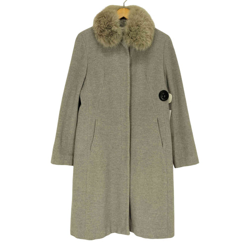 PROUD OF fox fur 襟フォックスファー アンゴラ混比翼ステンカラーコート レディース 11AR