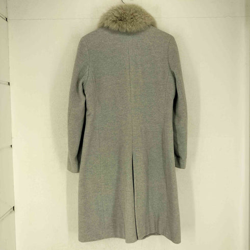 PROUD OF fox fur 襟フォックスファー アンゴラ混比翼ステンカラーコート レディース 11AR