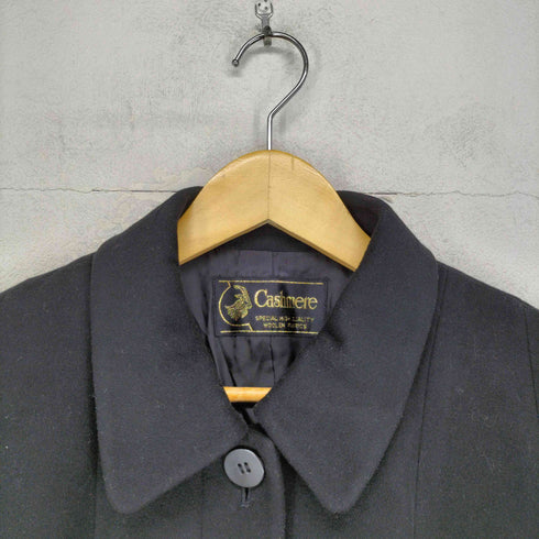 pure cashmere カシミヤ100 比翼ステンカラーコート レディース 11AR