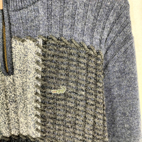 クロコダイル crocodile ロゴ刺繍ハーフジップドライバーズニット メンズ M