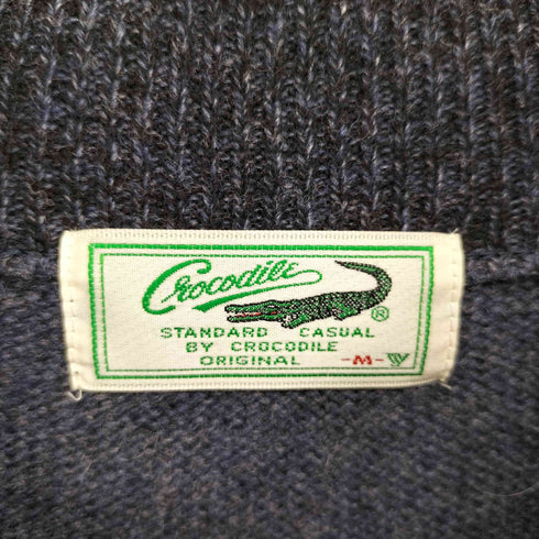 クロコダイル crocodile ロゴ刺繍ハーフジップドライバーズニット メンズ M