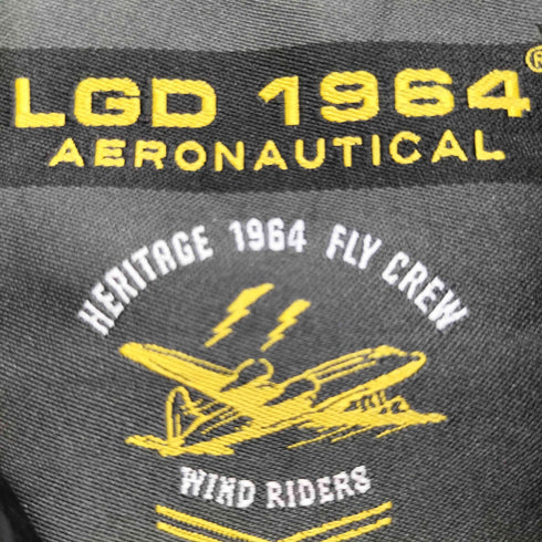LGD FLYING ロゴ刺繍キルティング中綿ジャケット メンズ S