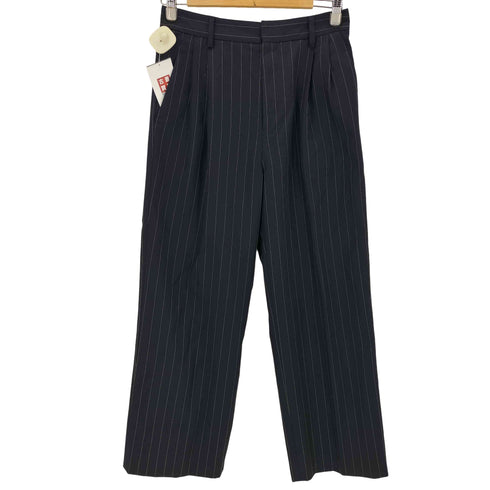 ミューズデドゥーズィエムクラス MUSE de Deuxieme Classe 23AW WOOL SERGE SAGGER ストライプ柄 ウールスラックスパンツ レディース 34