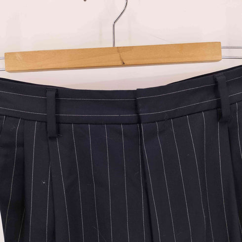 ミューズデドゥーズィエムクラス MUSE de Deuxieme Classe 23AW WOOL SERGE SAGGER ストライプ柄 ウールスラックスパンツ レディース 34