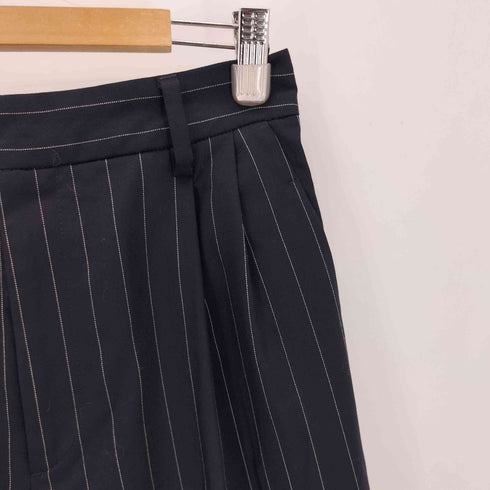 ミューズデドゥーズィエムクラス MUSE de Deuxieme Classe 23AW WOOL SERGE SAGGER ストライプ柄 ウールスラックスパンツ レディース 34