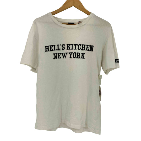 ショット Schott USA製 HELLS KITCHEN NEW YORK プリント シングルステッチ S/S クルーネック Tシャツ メンズ import:M