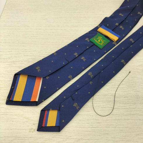イルビゾンテ IL BISONTE ロゴ刺繍 裏地斜めボーダー ネクタイ メンズ