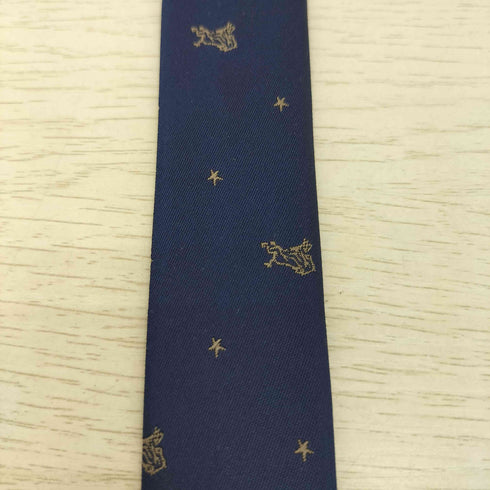 イルビゾンテ IL BISONTE ロゴ刺繍 裏地斜めボーダー ネクタイ メンズ