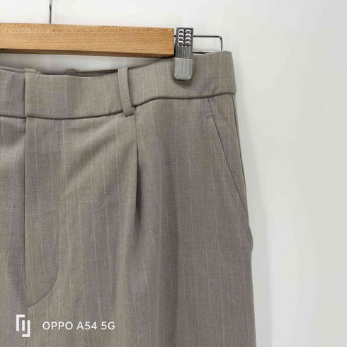 ユニクロ UNIQLO ストライプ タックワイドパンツ レディース JPN:XL