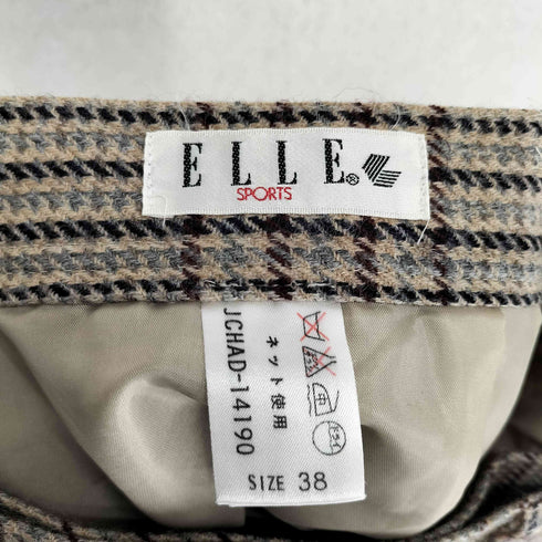 エル ELLE SPORTS 千鳥格子 ラップスカート レディース 38