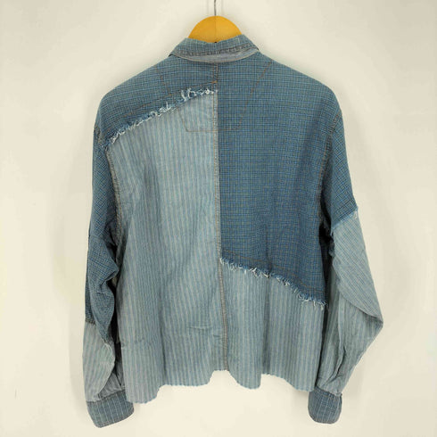 blue devergo パッチワーク シャツ 裾カットオフ メンズ import:M