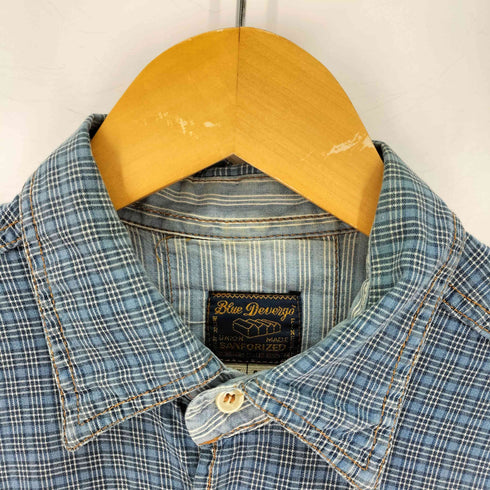 blue devergo パッチワーク シャツ 裾カットオフ メンズ import:M