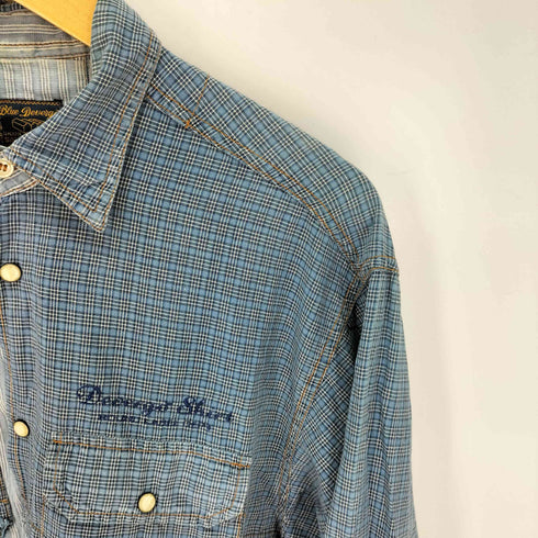 blue devergo パッチワーク シャツ 裾カットオフ メンズ import:M