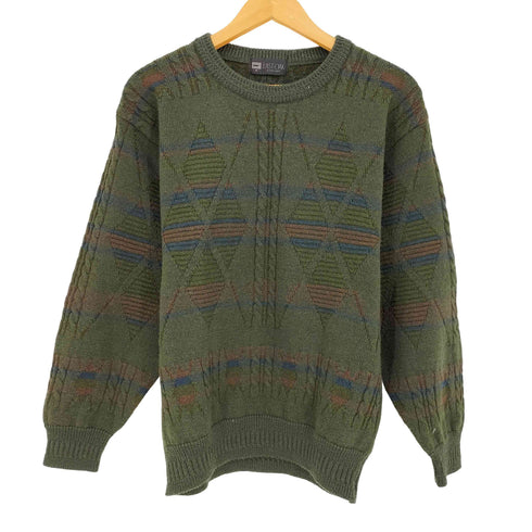 80-90S EAST OAK ケーブルニット ボーダー クルーネック ニット セーター メンズ JPN:M