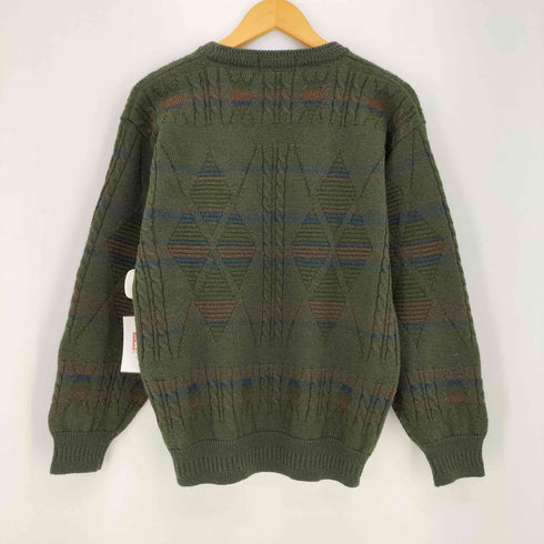 80-90S EAST OAK ケーブルニット ボーダー クルーネック ニット セーター メンズ JPN:M