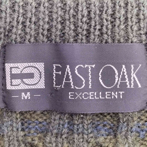 80-90S EAST OAK ケーブルニット ボーダー クルーネック ニット セーター メンズ JPN:M
