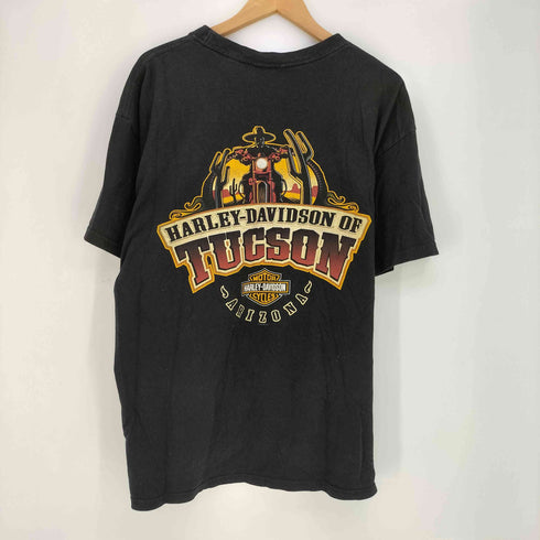 ハーレーダビッドソン HARLEY-DAVIDSON USA製 イーグル バイク プリント コピーライト2014 S/S クルーネック Tシャツ メンズ import:XL