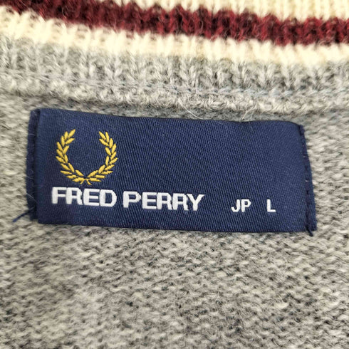 フレッドペリー FRED PERRY ストライプ ニットカーディガン メンズ JPN:L