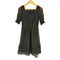 シンシアローリー Cynthia Rowley シルク100 シースルー パフスリーブ ワンピース レディース 2
