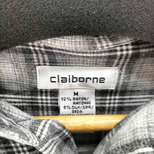 クレイボーン Claiborne シャドーチェック オンブレ レーヨンシャツ メンズ import:M