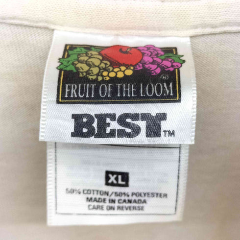 フルーツオブザルーム FRUIT OF THE LOOM 90s カナダ製 BEST ANTIDOTE ONCEPT プリント クルーネック Tシャツ シングルステッチ メンズ import:XL