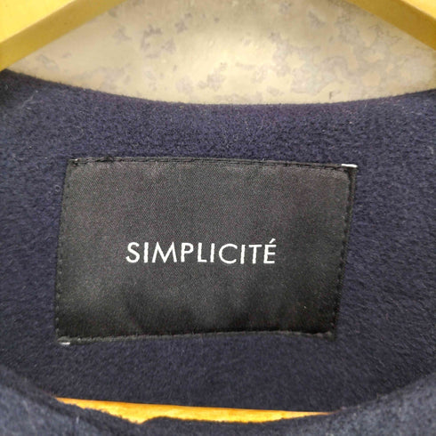 シンプリシテェ SIMPLICITE ノーカラーロングコート レディース