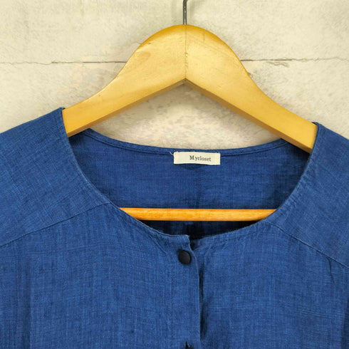MYCLOSET リネン100 半袖ロングワンピース レディース