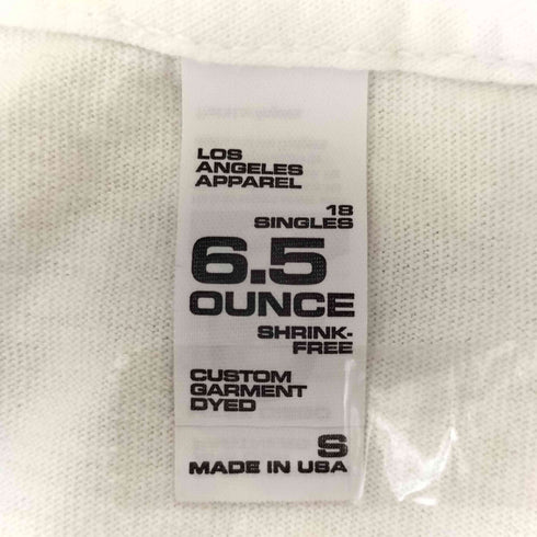 ロサンゼルスアパレル Los Angeles Apparel 胸元クラッシュ加工 バックプリント 6.5OUNCE Tシャツ メンズ S