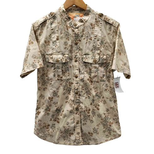 generic youth 90S OLD USA製 総柄 S/S バンドカラー シャツ メンズ import:M