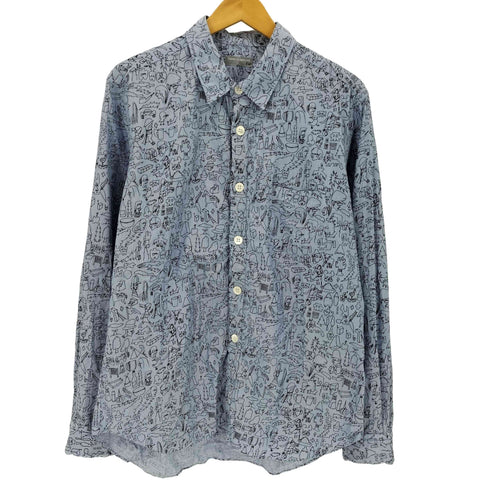 コムデギャルソン COMME des GARCONS 03AW 田中オム デカボタン 総柄シャツ All-over print shirt メンズ L