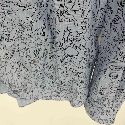 コムデギャルソン COMME des GARCONS 03AW 田中オム デカボタン 総柄シャツ All-over print shirt メンズ L