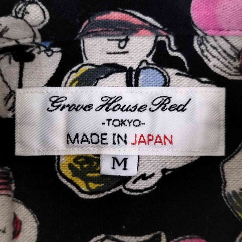 GROVE HOUSE RED 総柄L/Sシャツ メンズ M