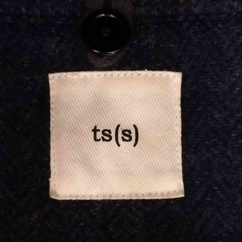 s ts 裏地チェック フーデッドコート メンズ