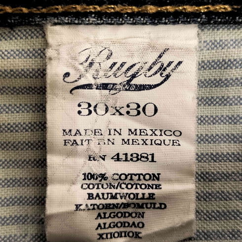ラグビーラルフローレン Rugby Ralph Lauren STRAIHGT SLIM ダメージ加工 ボタンフライ デニム メンズ 30×30